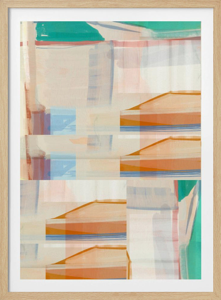 Blue Orange Shapes No1 | Poster