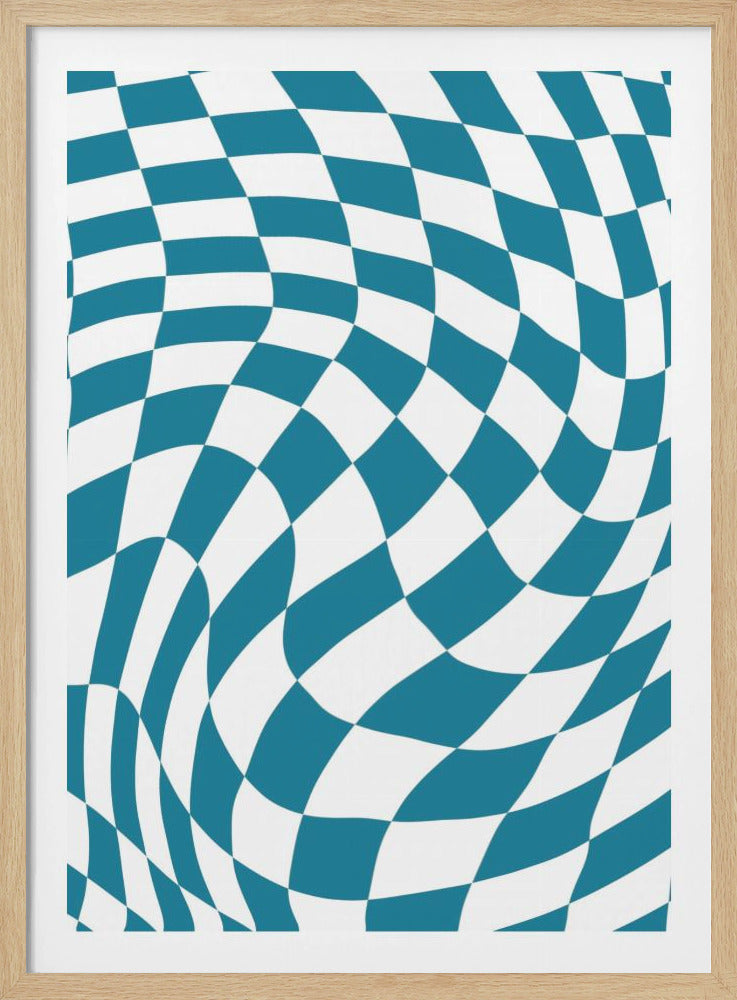 Blaues Schachbrett | Poster
