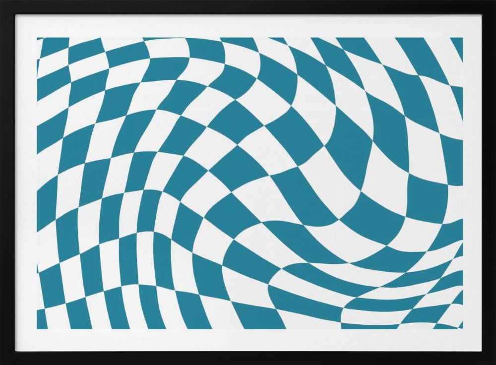 Blaues Schachbrett | Poster