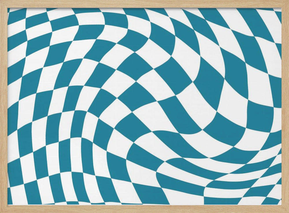 Blaues Schachbrett | Poster