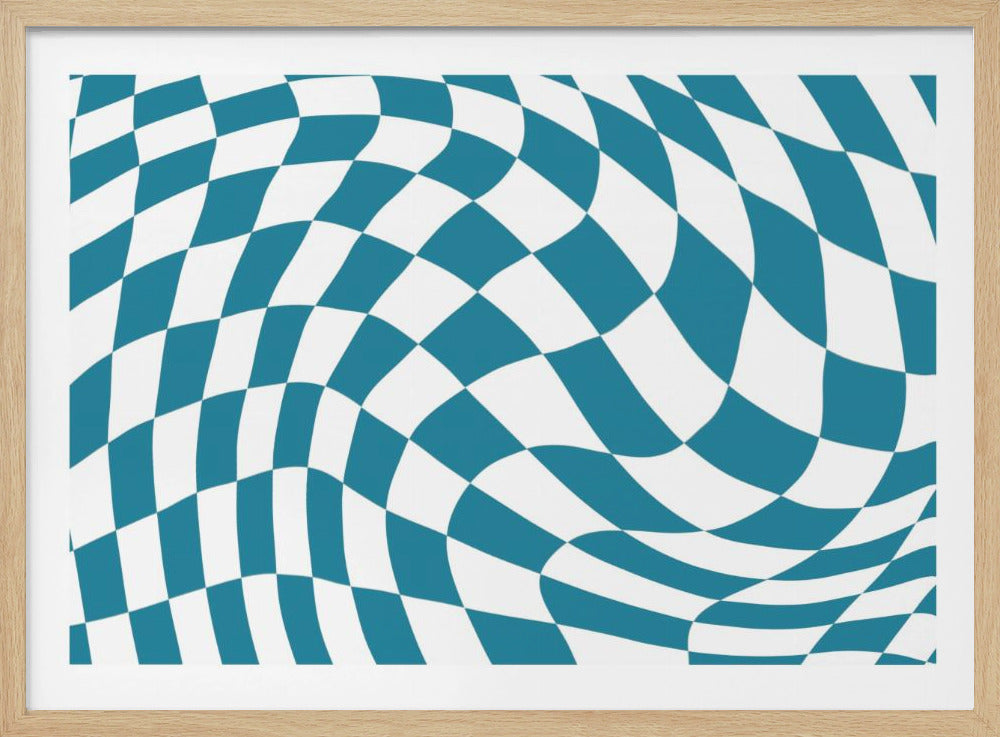 Blaues Schachbrett | Poster