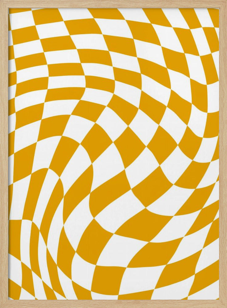 Gelbes Schachbrettmuster | Poster