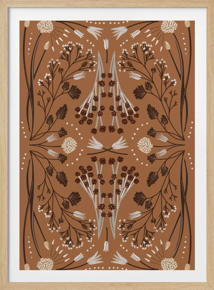 Folk Mirrored Botanicals - Erdtöne | Poster