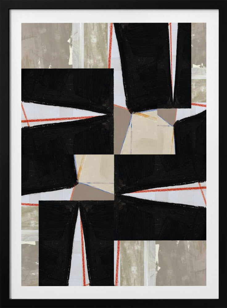 Abstract Black Jigsaw 1 | Poster