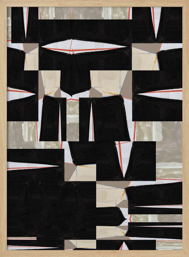 Abstract Black Jigsaw 3 | Poster