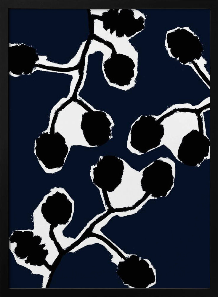 Schwarze Blumensilhouette 2 | Poster