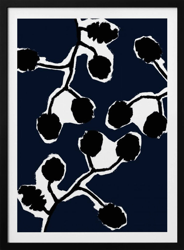 Schwarze Blumensilhouette 2 | Poster