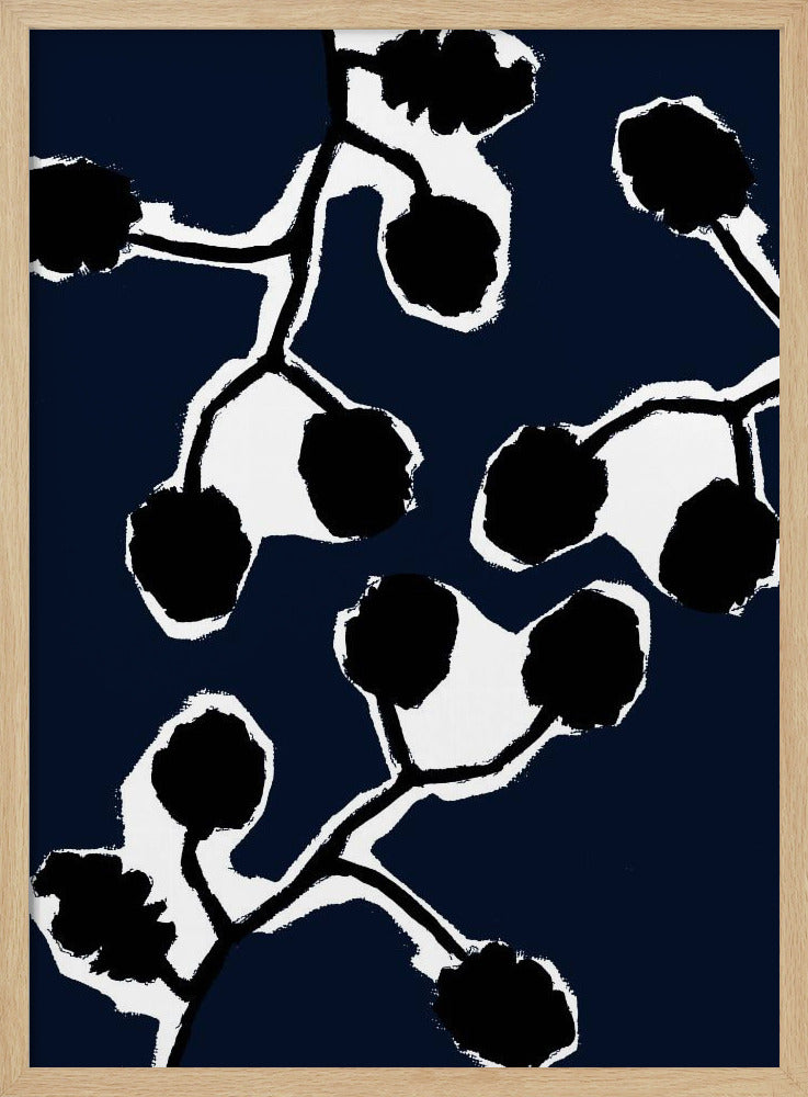 Schwarze Blumensilhouette 2 | Poster