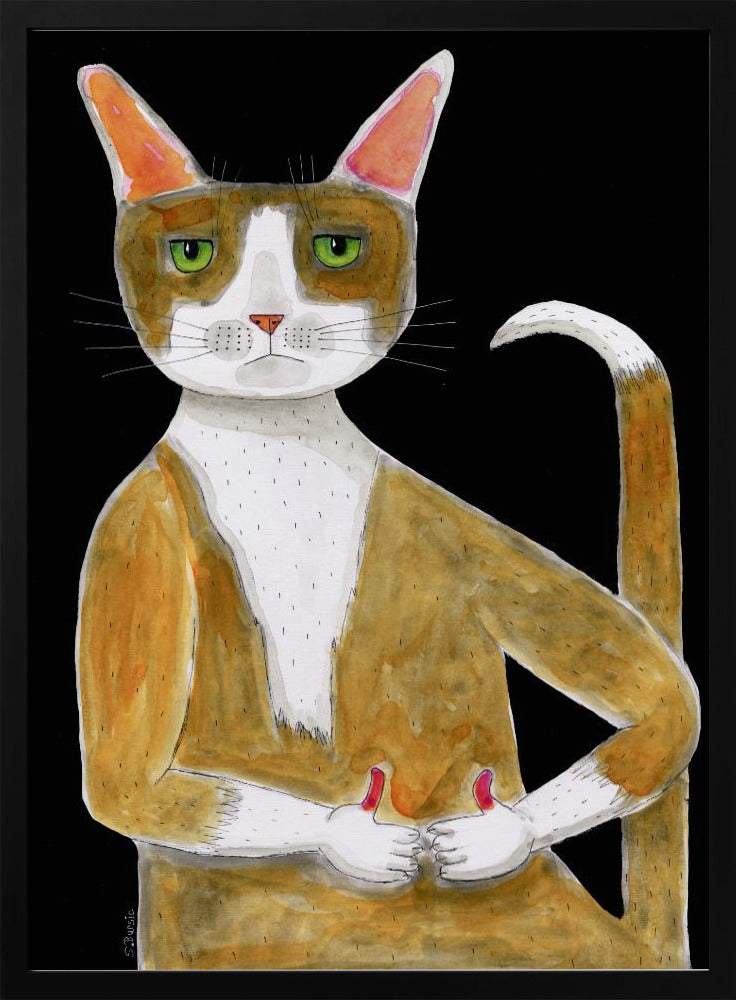 Alles ok, Katze, Daumen hoch. | Poster