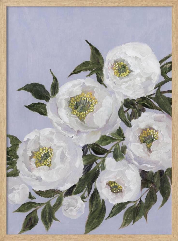 Evadne Pfingstrosen in Flieder | Poster