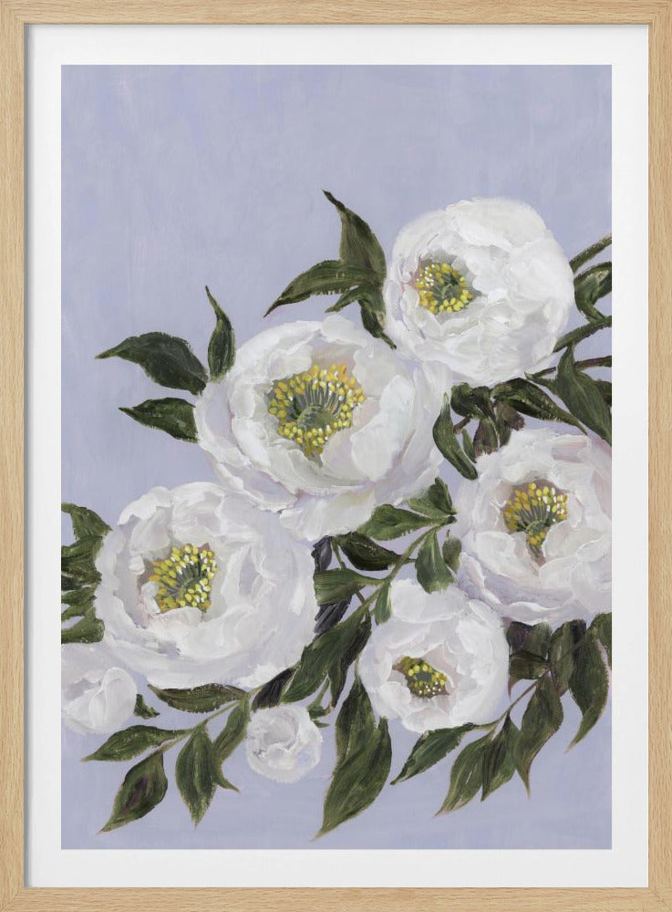 Evadne Pfingstrosen in Flieder | Poster