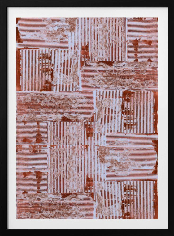 Zinnoberrote weiche Linien Textur Nr. 2 Druck | Poster