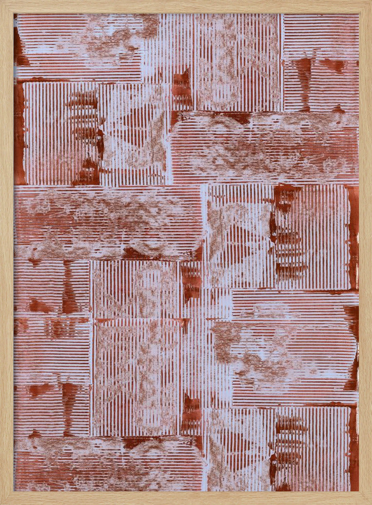 Zinnoberrote weiche Linien Textur Nr. 2 Druck | Poster