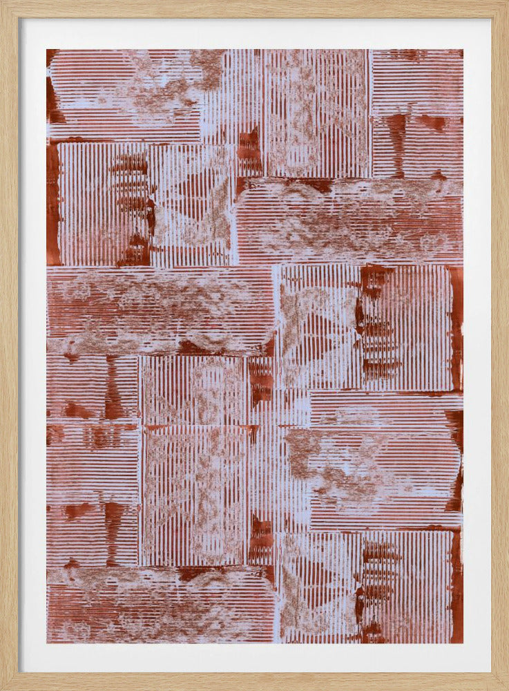 Zinnoberrote weiche Linien Textur Nr. 2 Druck | Poster