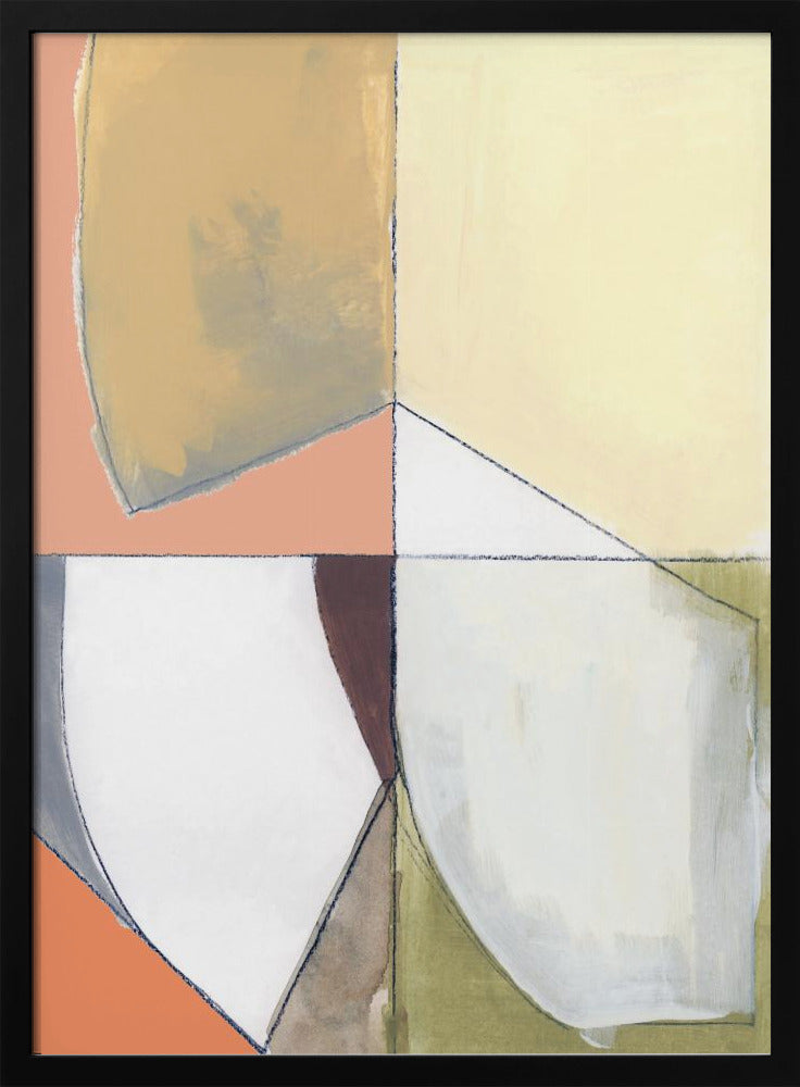 Altrosa Gelb Abstrakt Nr. 1 Kunstdruck | Poster