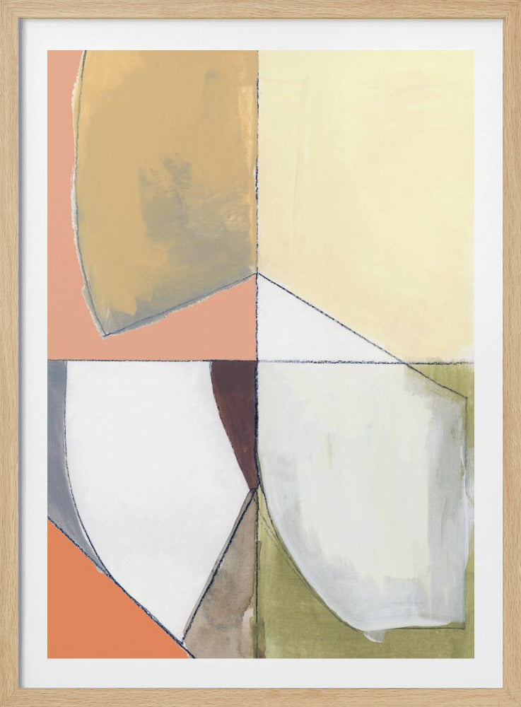 Altrosa Gelb Abstrakt Nr. 1 Kunstdruck | Poster