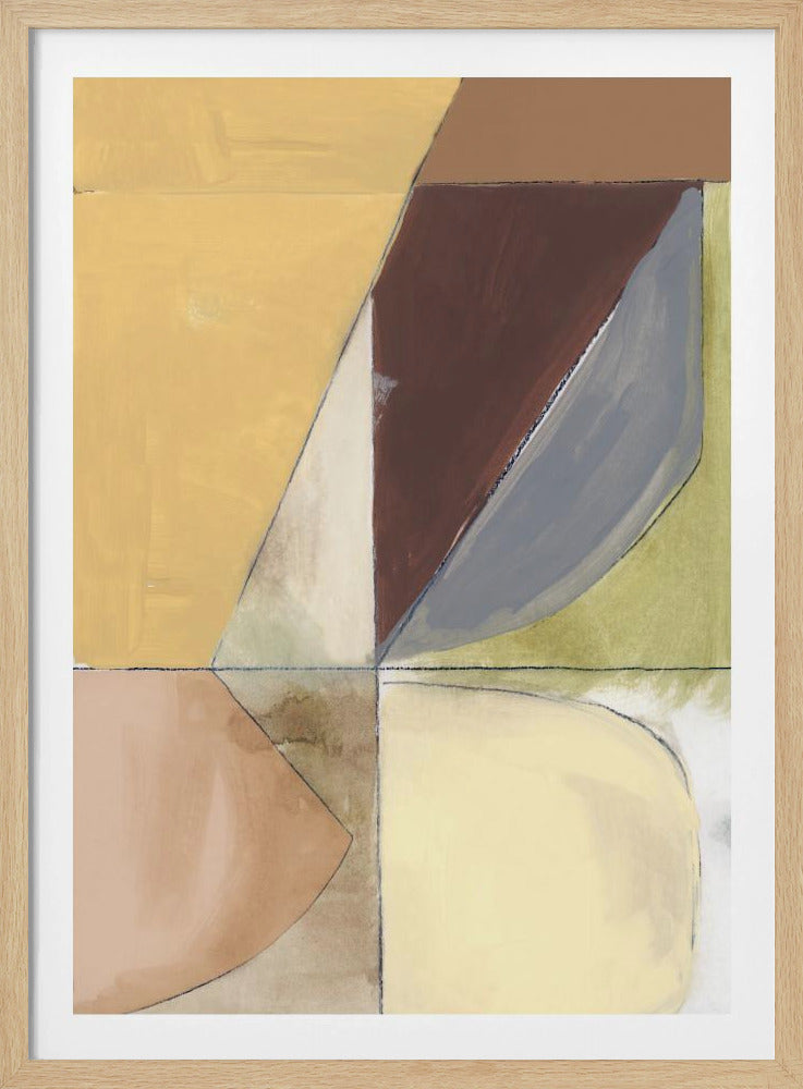 Altrosa Gelb Abstrakt Nr. 2 Kunstdruck | Poster