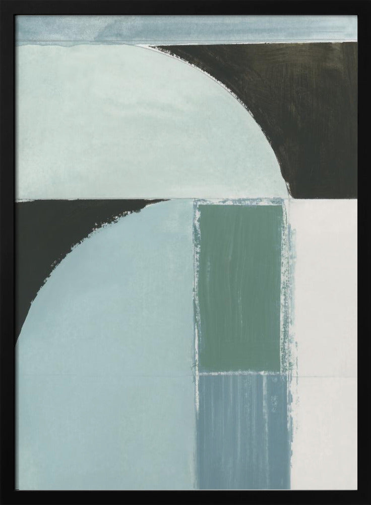 Abstract Blue Shapes No1 Print | Poster