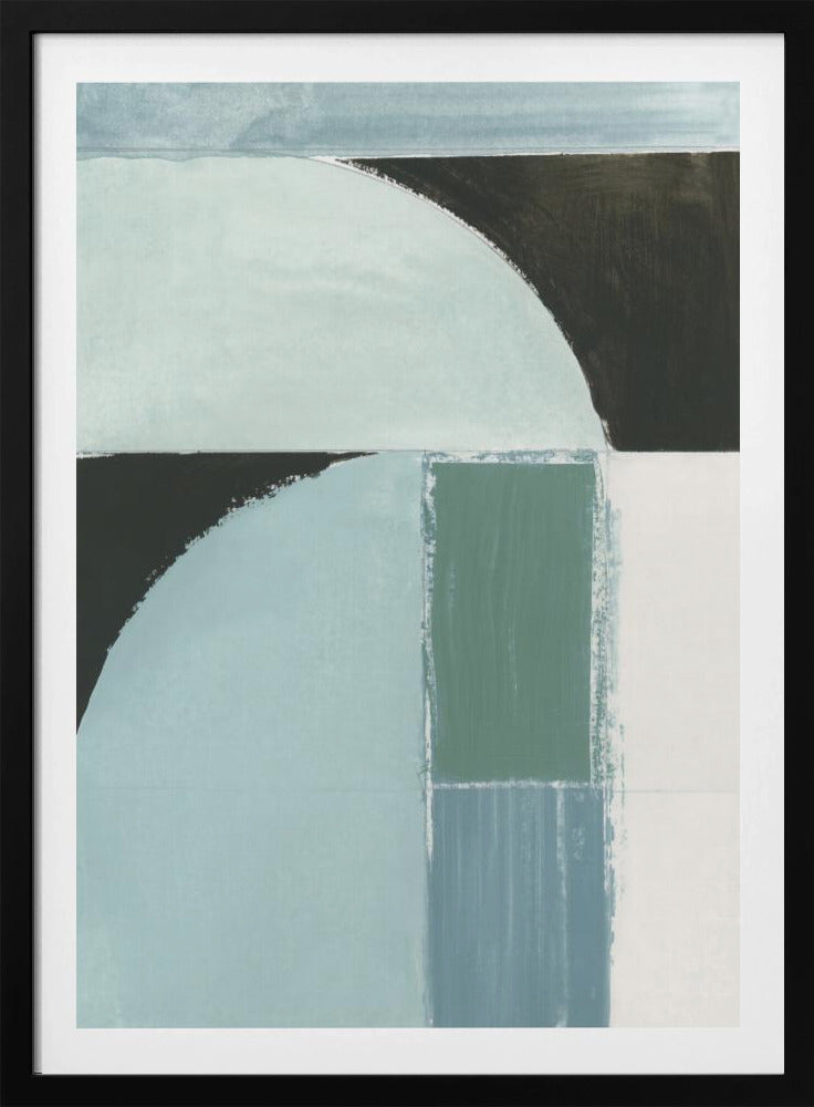 Abstract Blue Shapes No1 Print | Poster