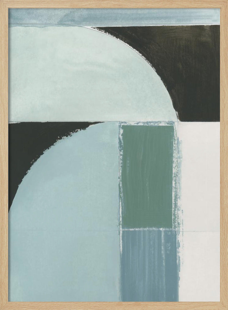 Abstract Blue Shapes No1 Print | Poster