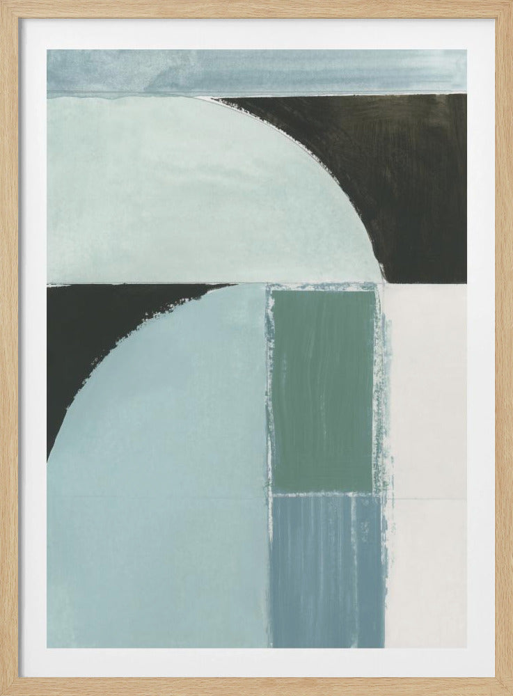 Abstract Blue Shapes No1 Print | Poster