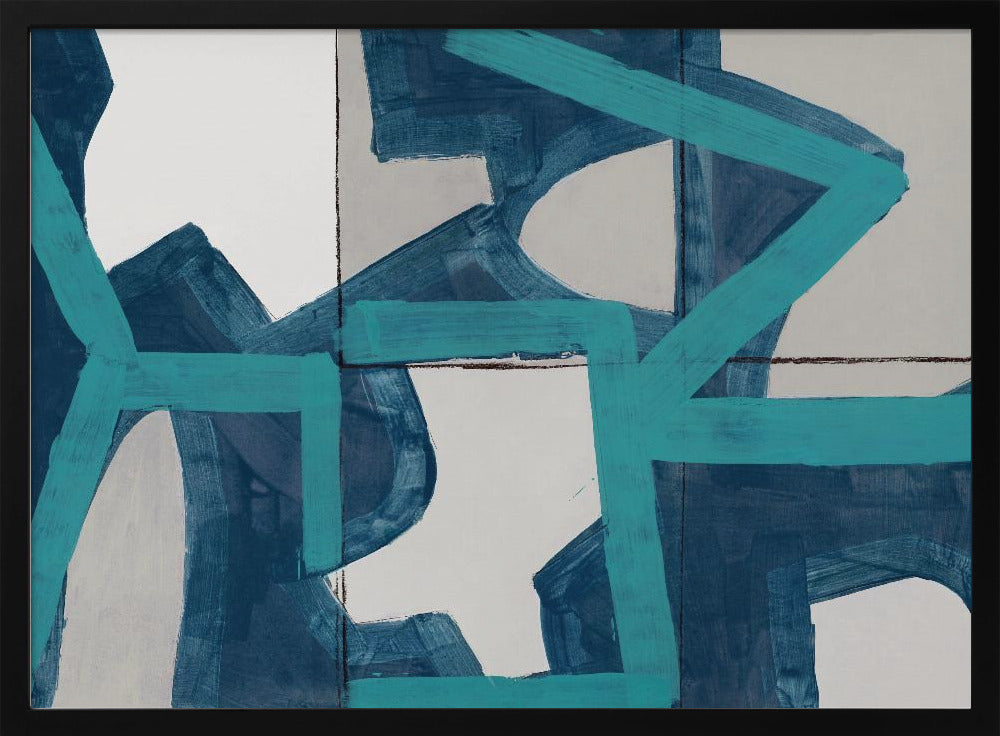 Metrischer blauer abstrakter Kunstdruck | Poster