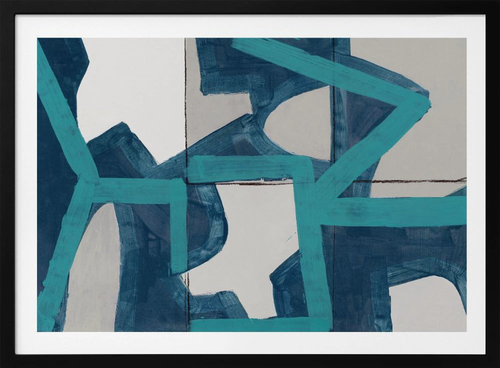 Metrischer blauer abstrakter Kunstdruck | Poster