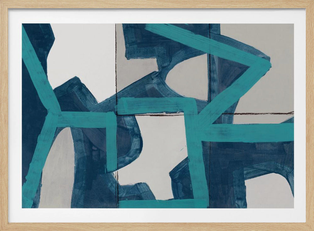 Metrischer blauer abstrakter Kunstdruck | Poster