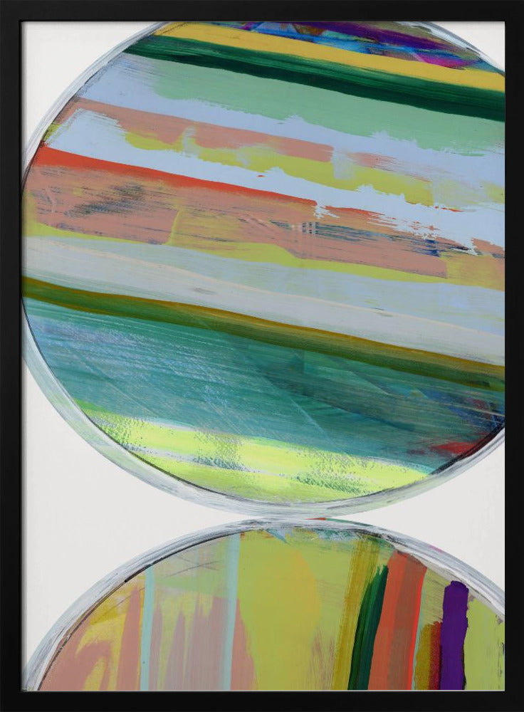 Abstract Stripes & Circles No 1 | Poster