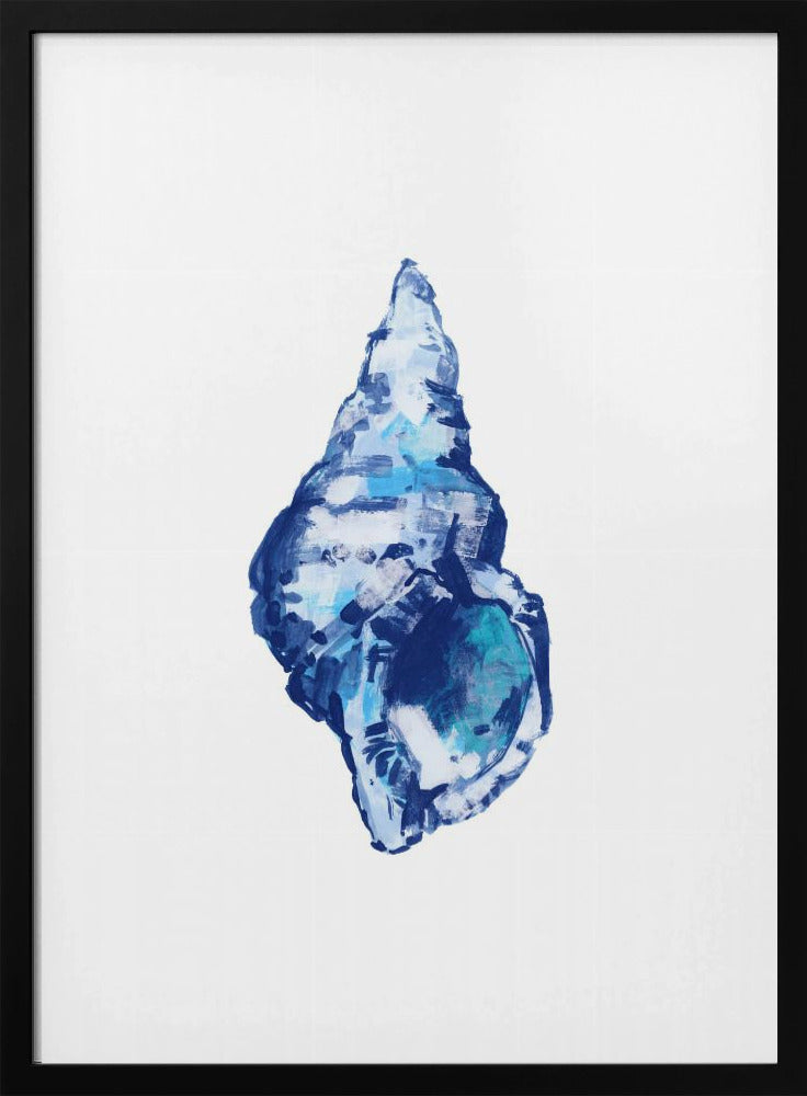 Blaue Muschel auf weißem Hintergrund Nr. 2 | Poster