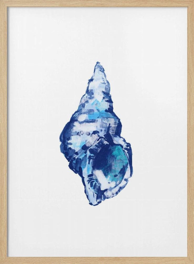 Blaue Muschel auf weißem Hintergrund Nr. 2 | Poster