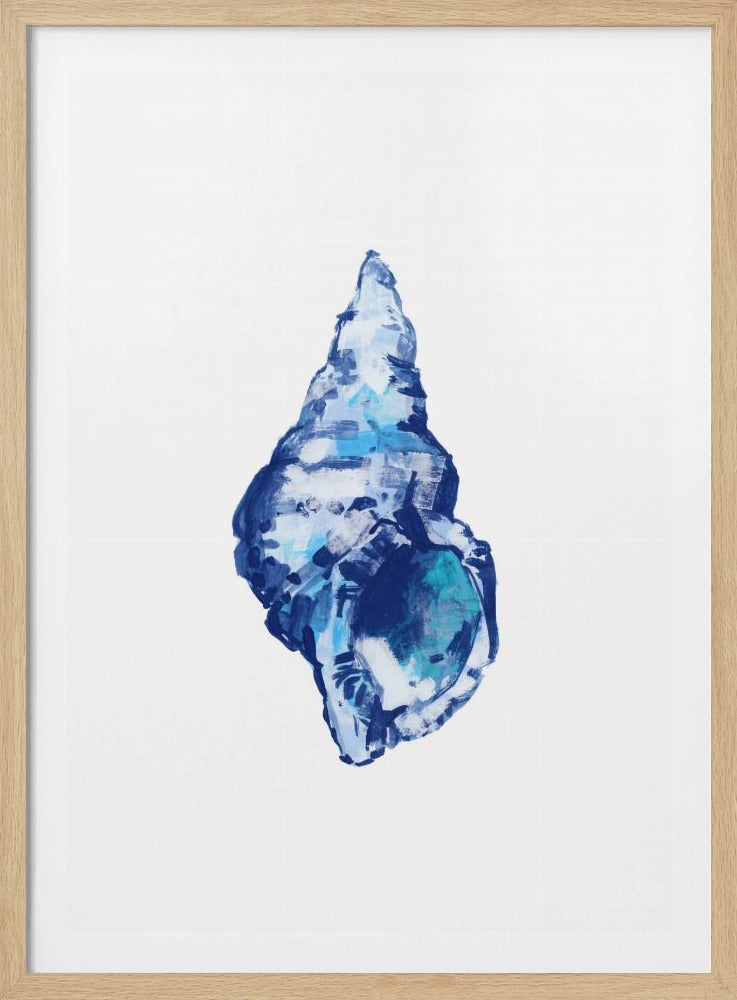 Blaue Muschel auf weißem Hintergrund Nr. 2 | Poster