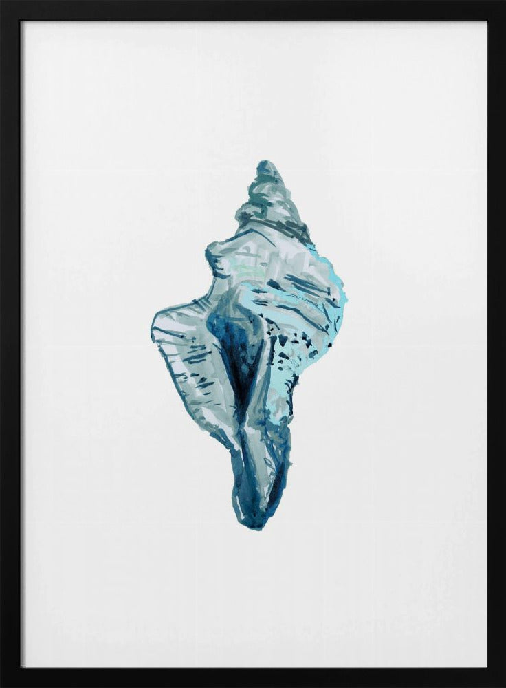 Blaue Muschel auf weißem Hintergrund Nr. 4 | Poster