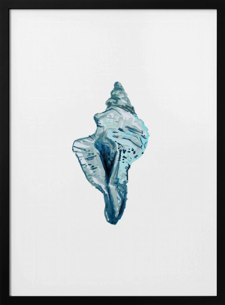 Blaue Muschel auf weißem Hintergrund Nr. 4 | Poster