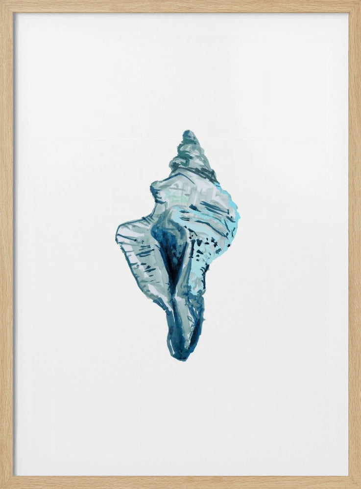Blaue Muschel auf weißem Hintergrund Nr. 4 | Poster