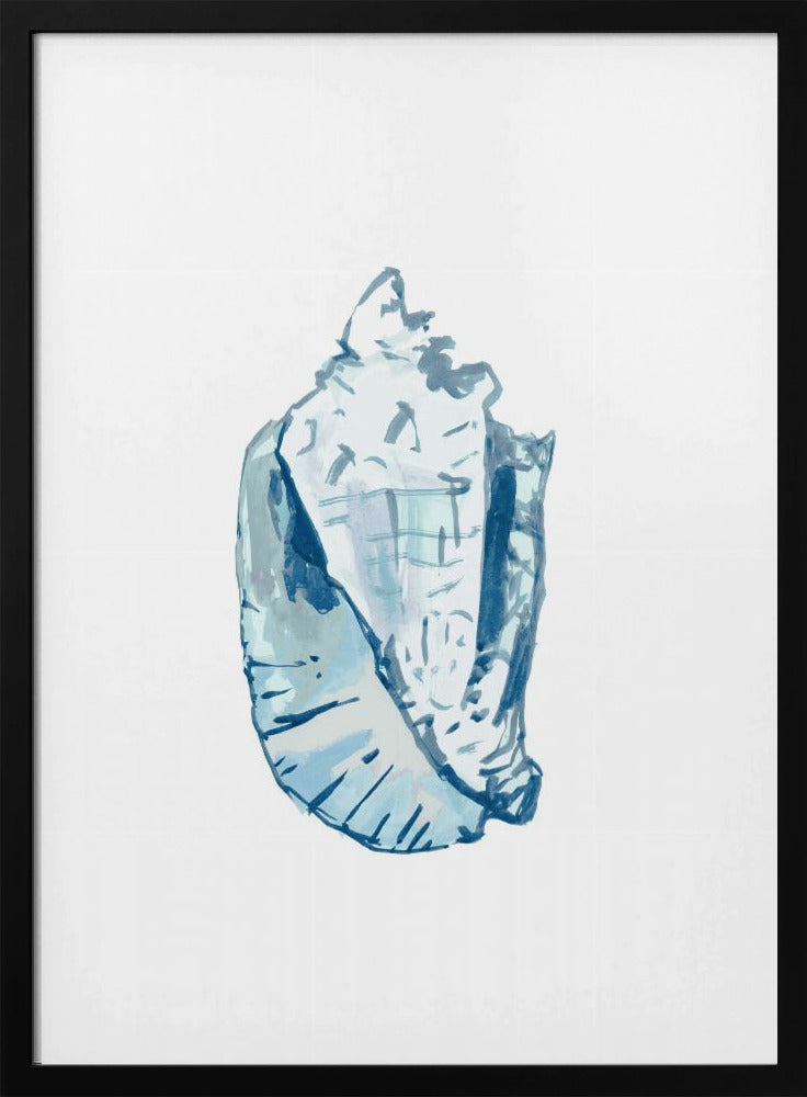 Blaue Muschel auf weißem Hintergrund Nr. 6 | Poster