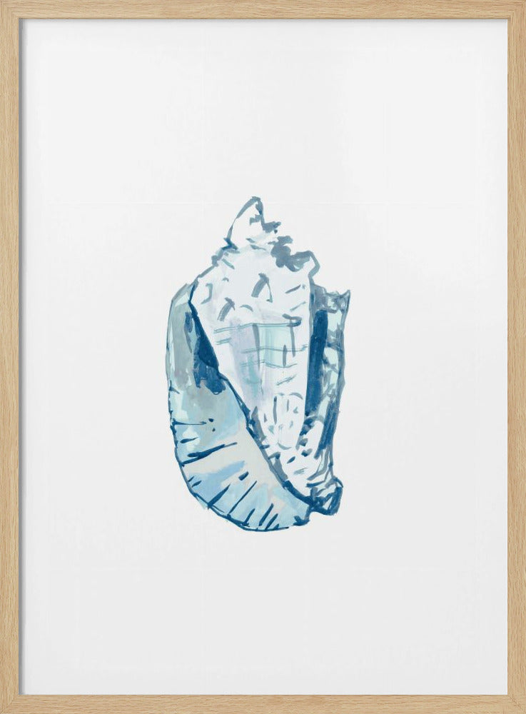 Blaue Muschel auf weißem Hintergrund Nr. 6 | Poster