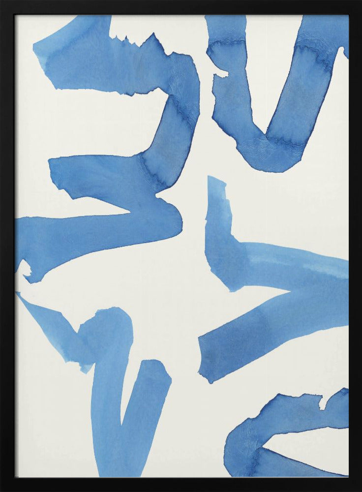 Abstract Blue Brushstrokes Art Print No2 | Poster