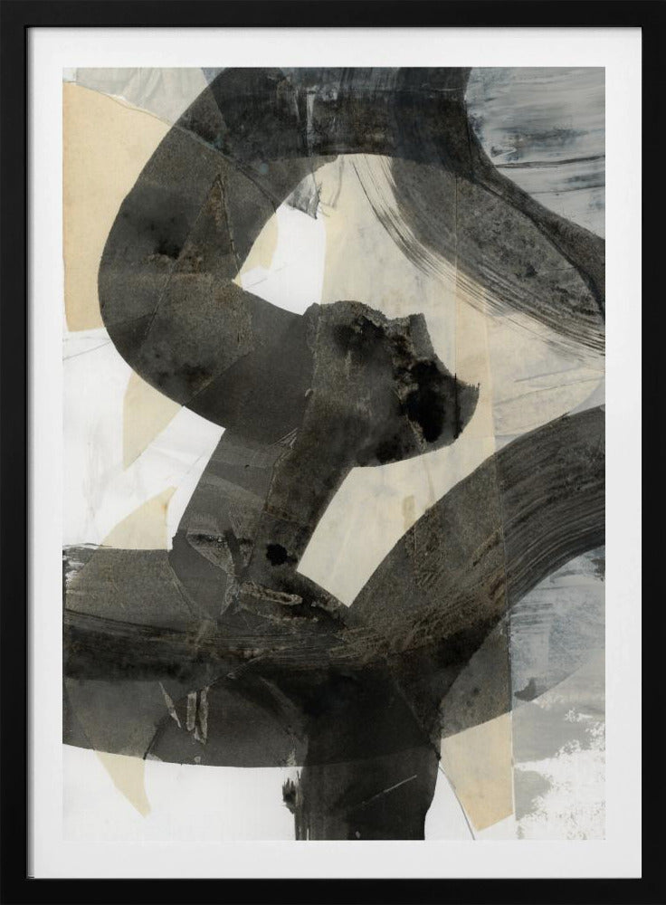 Abstraktes gehämmertes Schwarz Neutral 1 | Poster