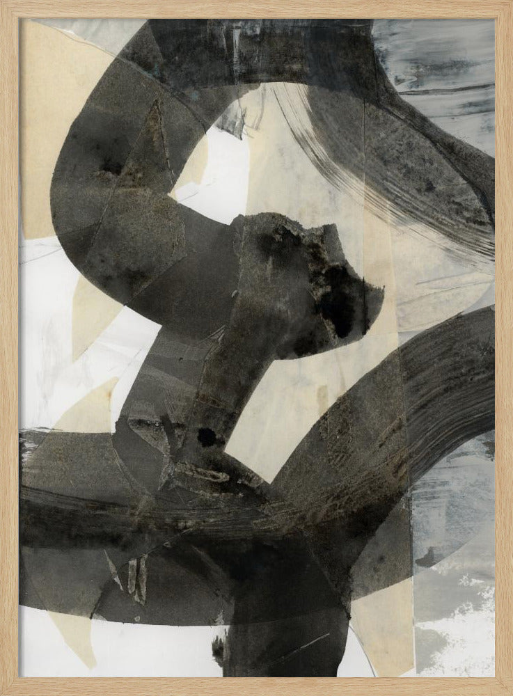 Abstraktes gehämmertes Schwarz Neutral 1 | Poster