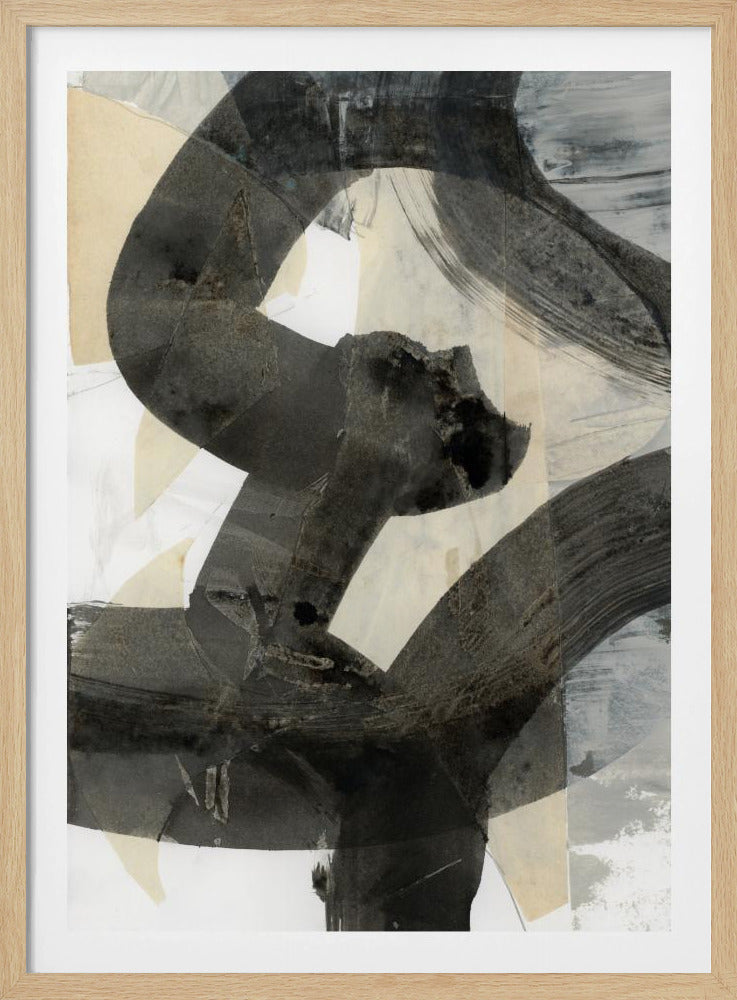 Abstraktes gehämmertes Schwarz Neutral 1 | Poster