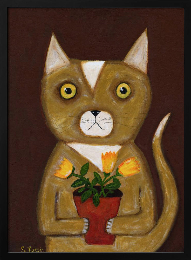 Topfpflanze Katze | Poster