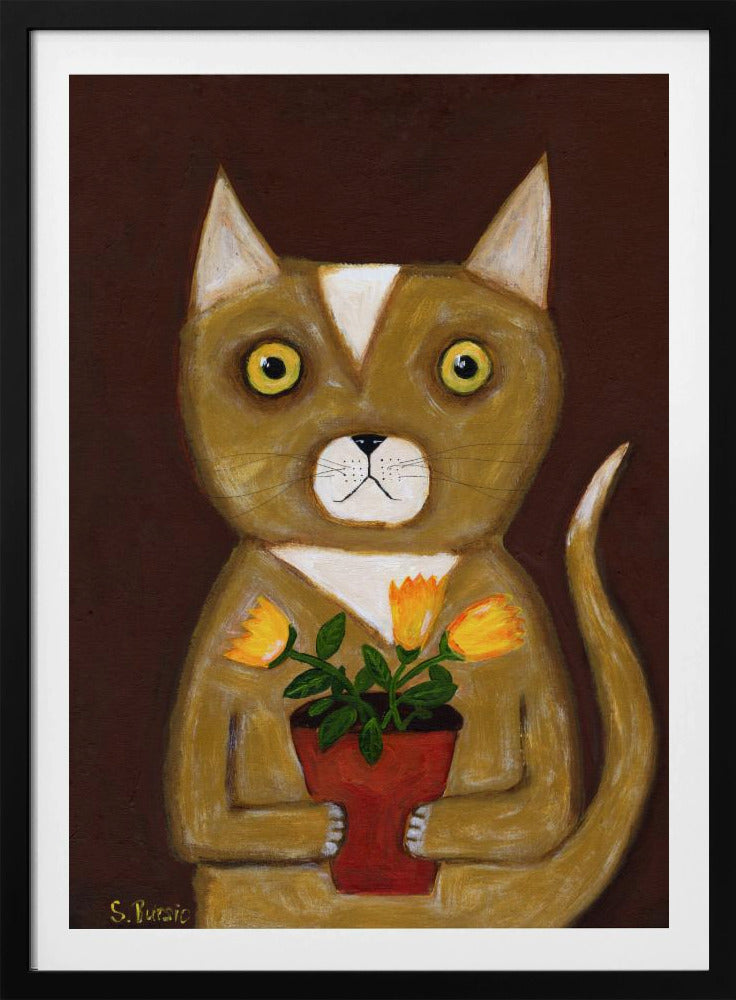 Topfpflanze Katze | Poster