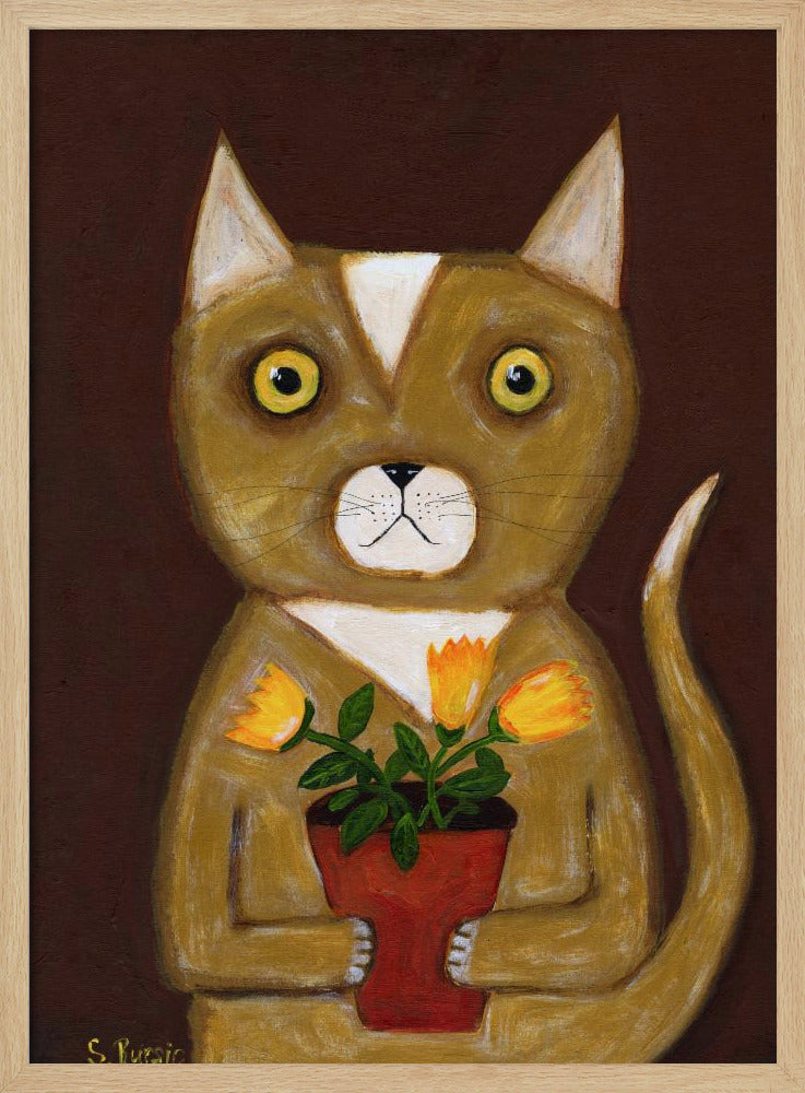 Topfpflanze Katze | Poster