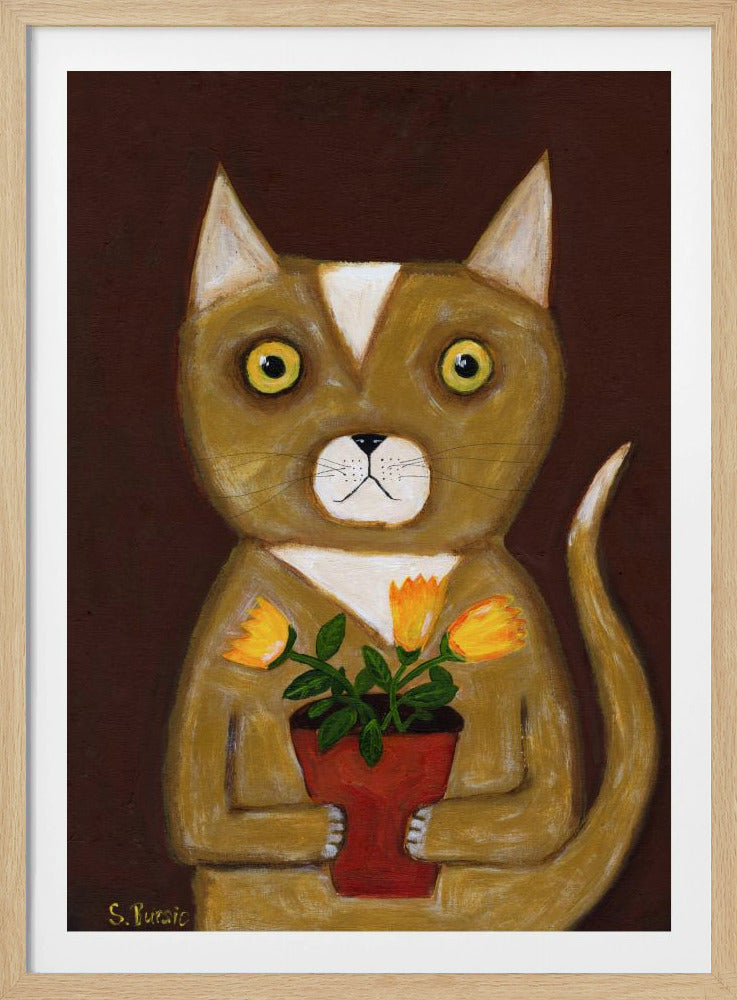 Topfpflanze Katze | Poster