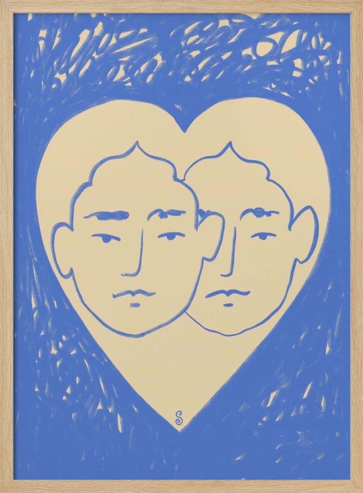 Zwei abstrakte Gesichter | Poster
