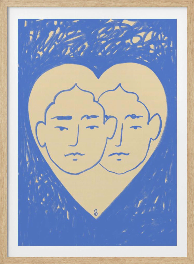 Zwei abstrakte Gesichter | Poster