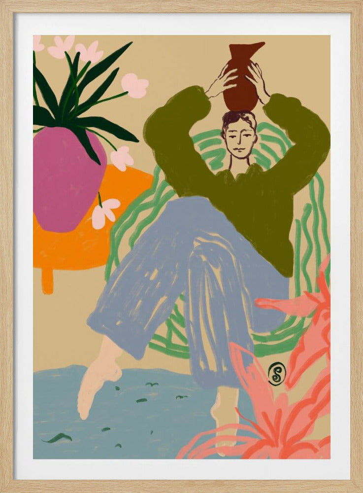Frau mit Gefäß | Poster