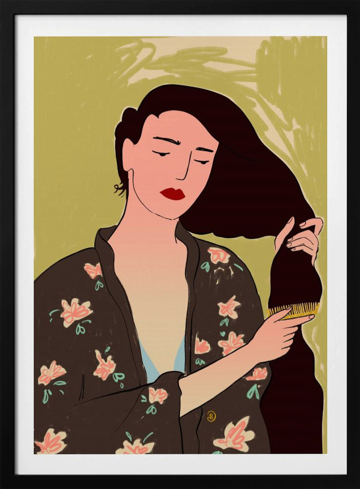 Frau mit langen Haaren | Poster
