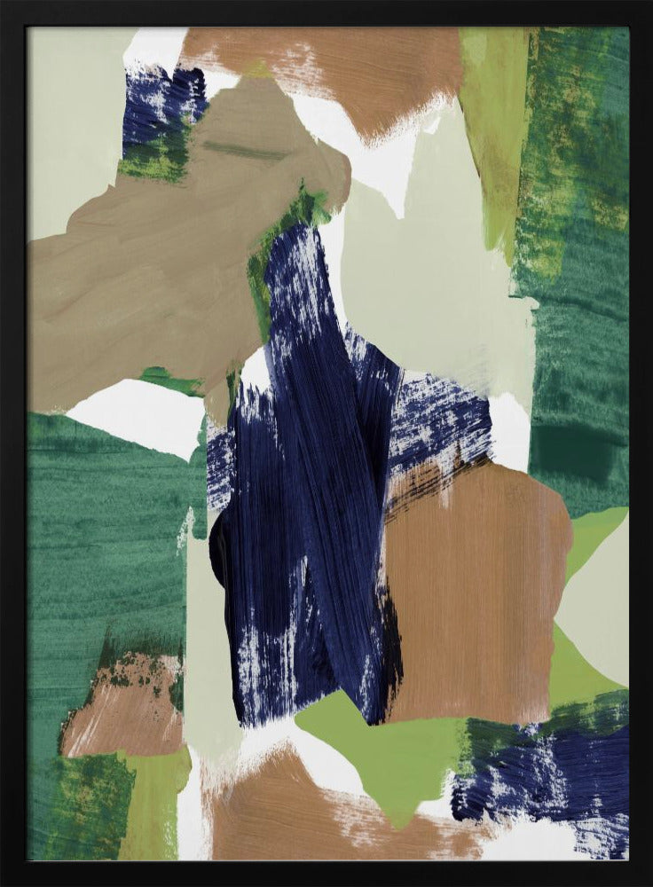 Abstrakt Blau Grün Beige Nr. 2 | Poster
